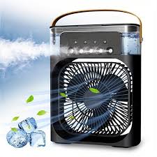 Portable Air Conditioner Fan Usb Electric Fan With Led Night Light, Fine Mist Water, And Humidifier Function | Led Night Light Water Mist Mini Fan Cooler