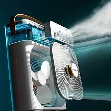Portable Air Conditioner Fan Usb Electric Fan With Led Night Light, Fine Mist Water, And Humidifier Function | Led Night Light Water Mist Mini Fan Cooler