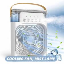 Portable Air Conditioner Fan Usb Electric Fan With Led Night Light, Fine Mist Water, And Humidifier Function | Led Night Light Water Mist Mini Fan Cooler