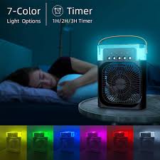 Portable Air Conditioner Fan Usb Electric Fan With Led Night Light, Fine Mist Water, And Humidifier Function | Led Night Light Water Mist Mini Fan Cooler